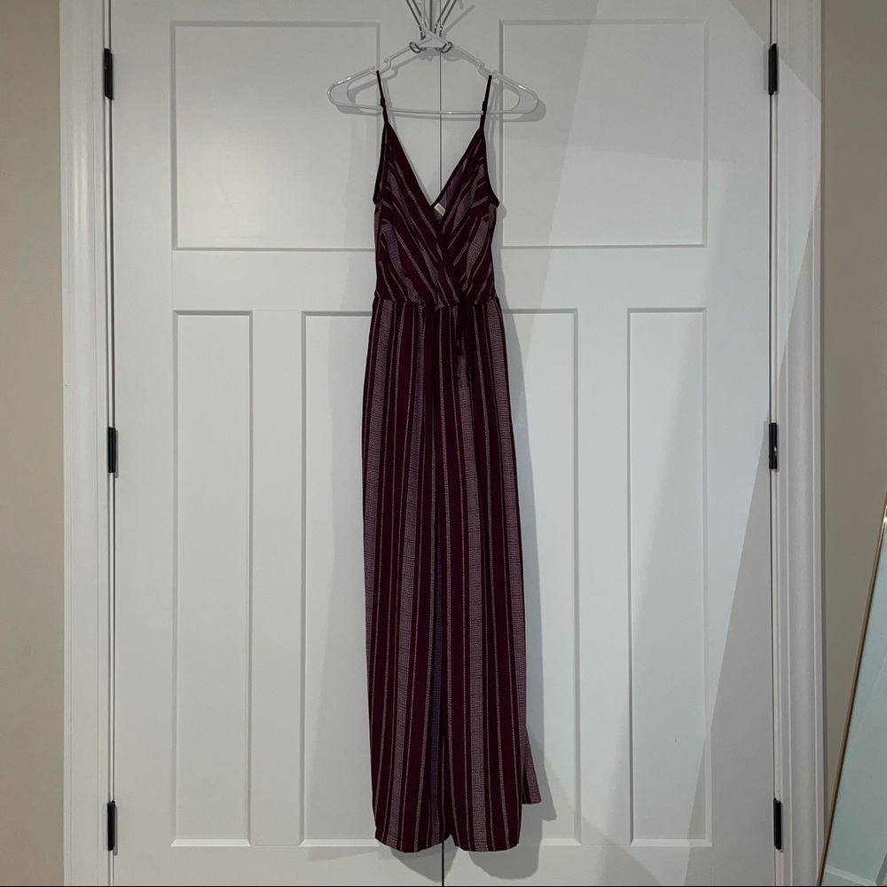 NWOT Xhilaration Purple Surplice Wide Leg Jumpsuit